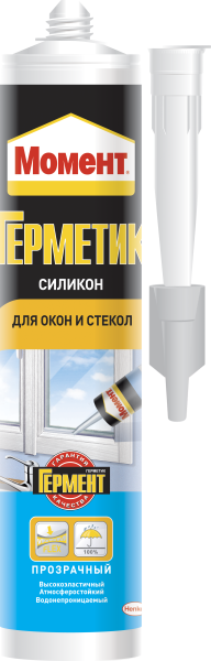 Герметик"Момент Гермент"для окон и стекол, бесцветный 280 мл