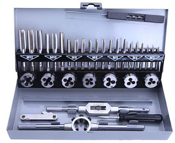 Набор метчиков и плашек FTools,32шт(3-12+плашкодержатель+вороток)TD028***