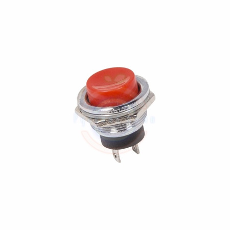 Выключатель кнопка металл красная mini 2А/220/2к/ON-OFF