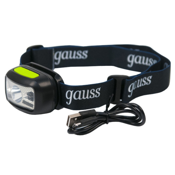 Gauss Фонарь налобный 3W 180lm 3xААА 1200mAh GF308