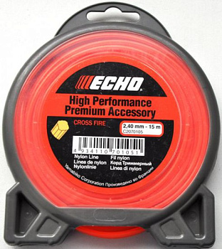 Леска для трим. ECHO 2,4мм 15м (крест)