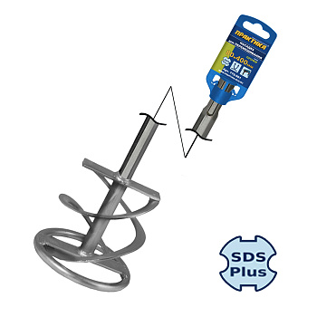 Насадка для перемешивания ПРАКТИКА хвостовик SDS-plus, 80 х 400, гипс, клей для плитки/779-561