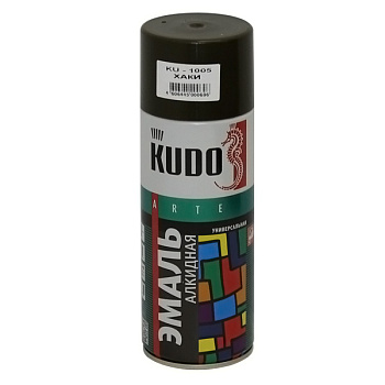 Kudo 1005 Эмаль аэрозоль универсальная хаки глянцевая (ф.-520 мл)