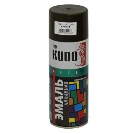 Kudo 1005 Эмаль аэрозоль универсальная хаки глянцевая (ф.-520 мл)
