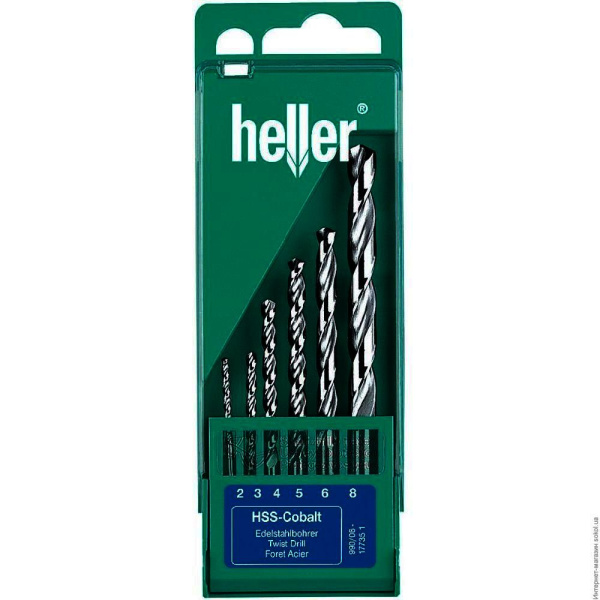 Набор сверел по металлу HELLER 6шт.(2,3,4,5,6,8) HSS-R /901/6