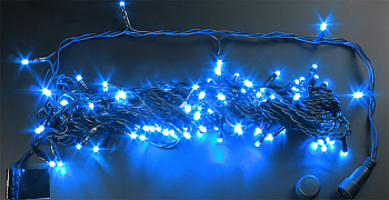 Гирлянда  180LED/синий/  11мертов/ черный или прозрачный шнур 